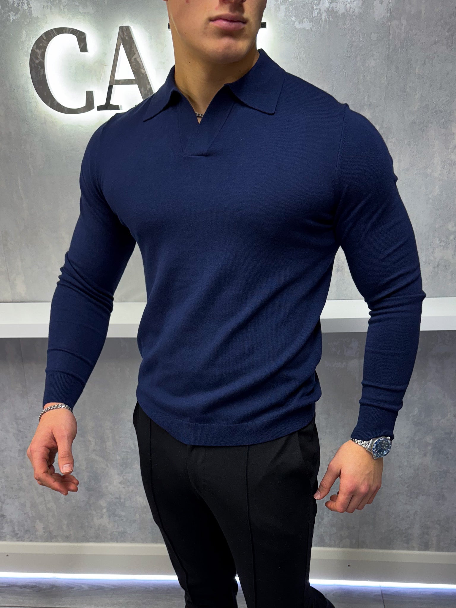Rockefeller Camisa de manga larga - Navy