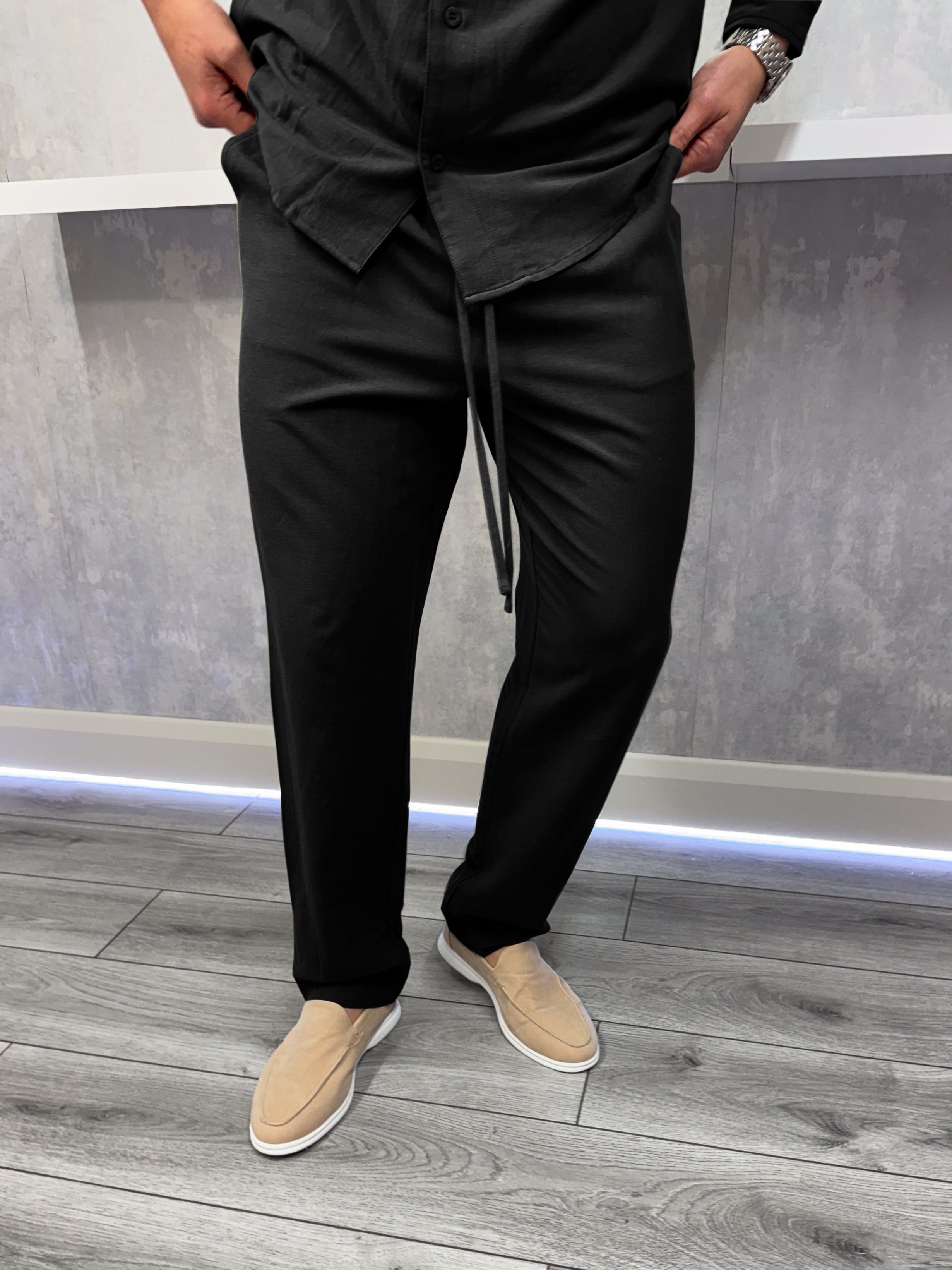The linen trousers - Black