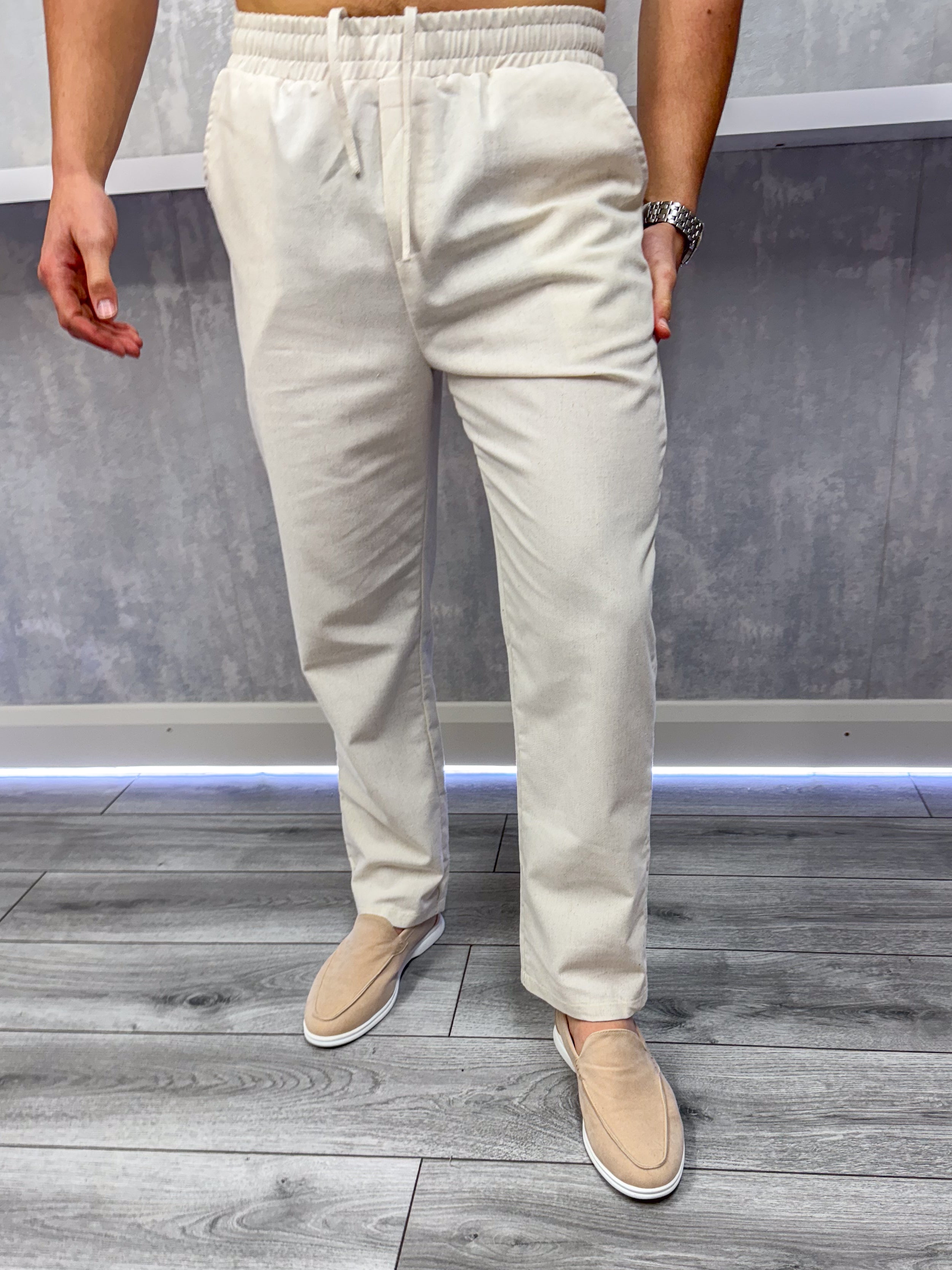 The linen trousers - Oatmeal