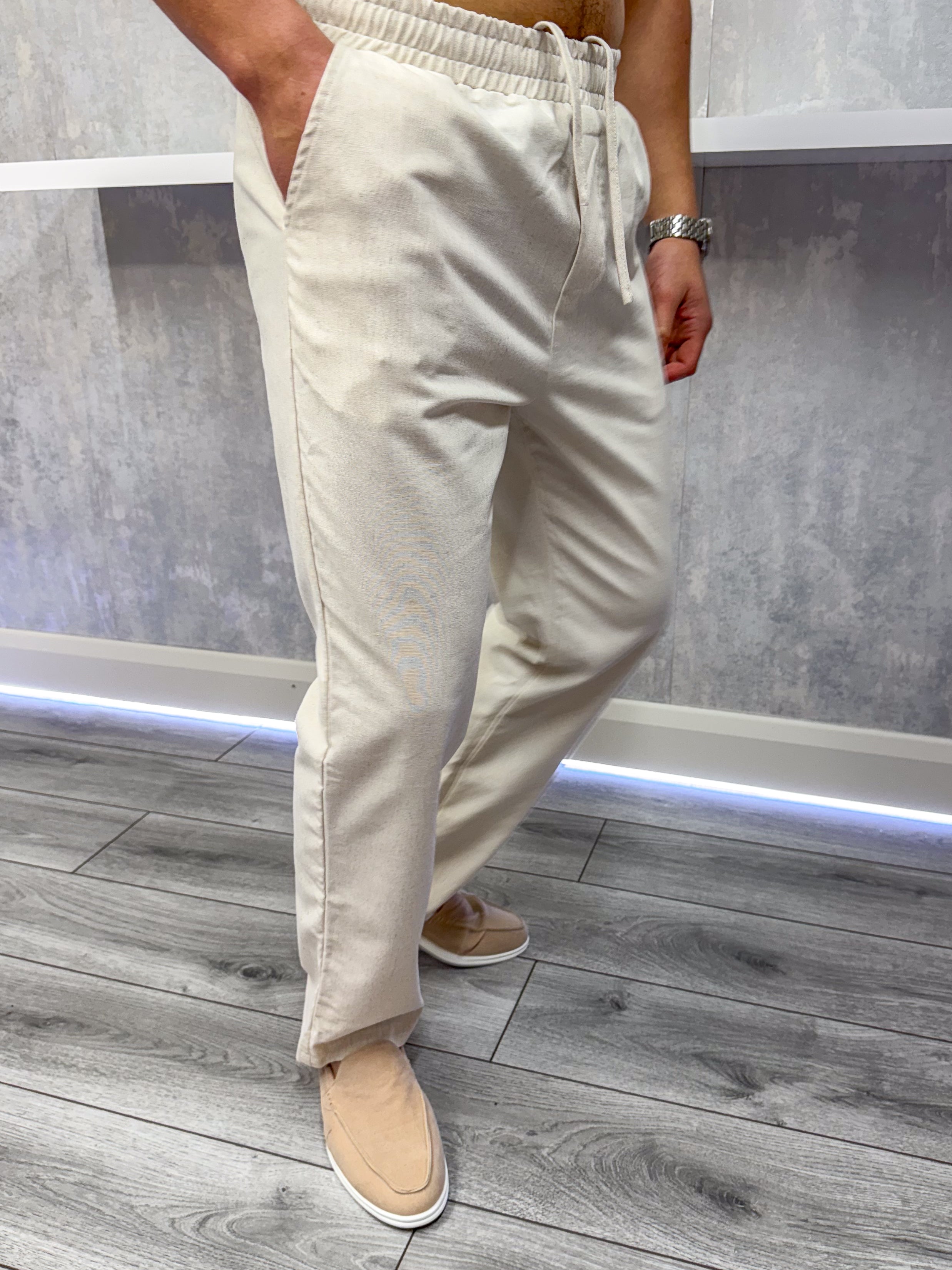 The linen trousers - Oatmeal