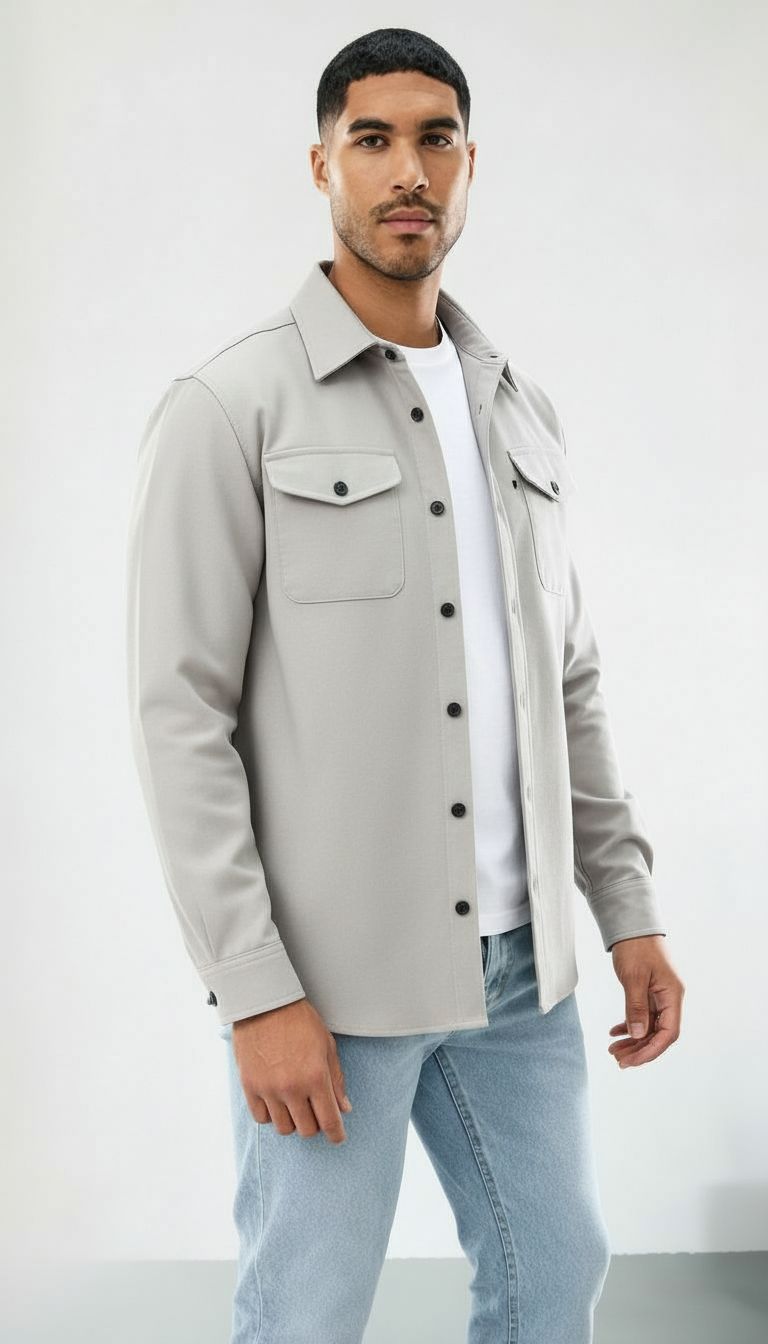 Callum | Sobrecamisa de algodón para hombre - Corte normal