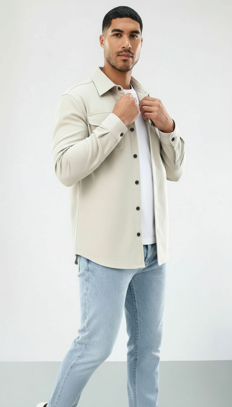 Callum | Sobrecamisa de algodón para hombre - Corte normal