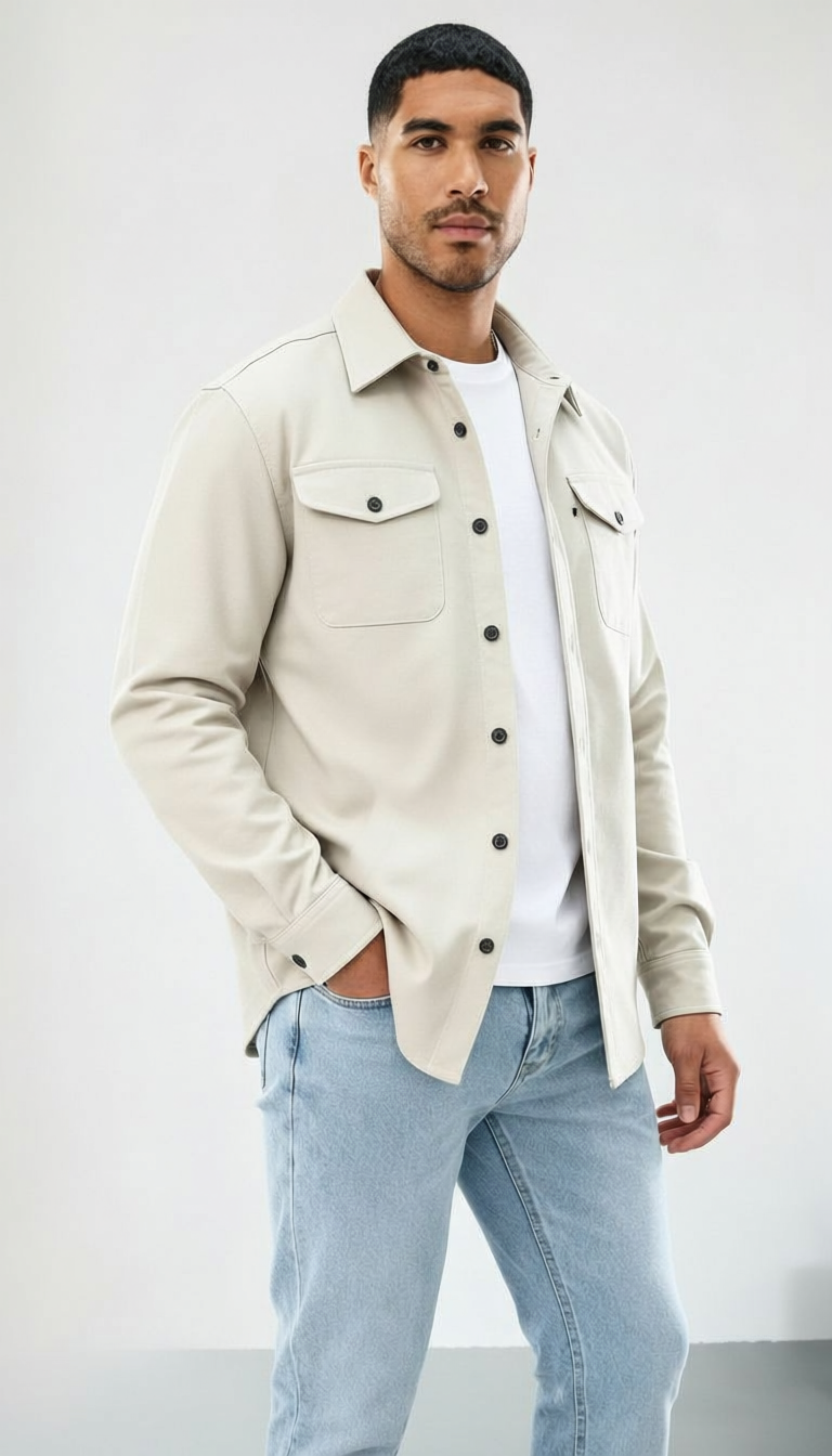 Callum | Sobrecamisa de algodón para hombre - Corte normal