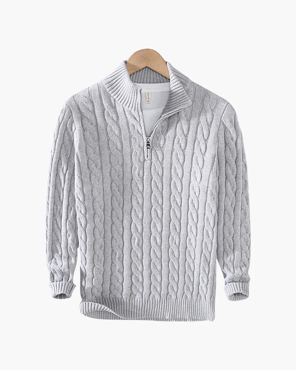 Maglione con mezza zip Cannes - Grigio chiaro