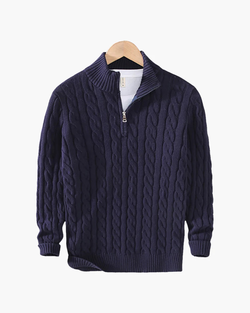 Sudadera con media cremallera Cannes - Azul marino