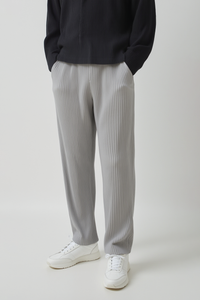 Pantalon à plis - Gris clair