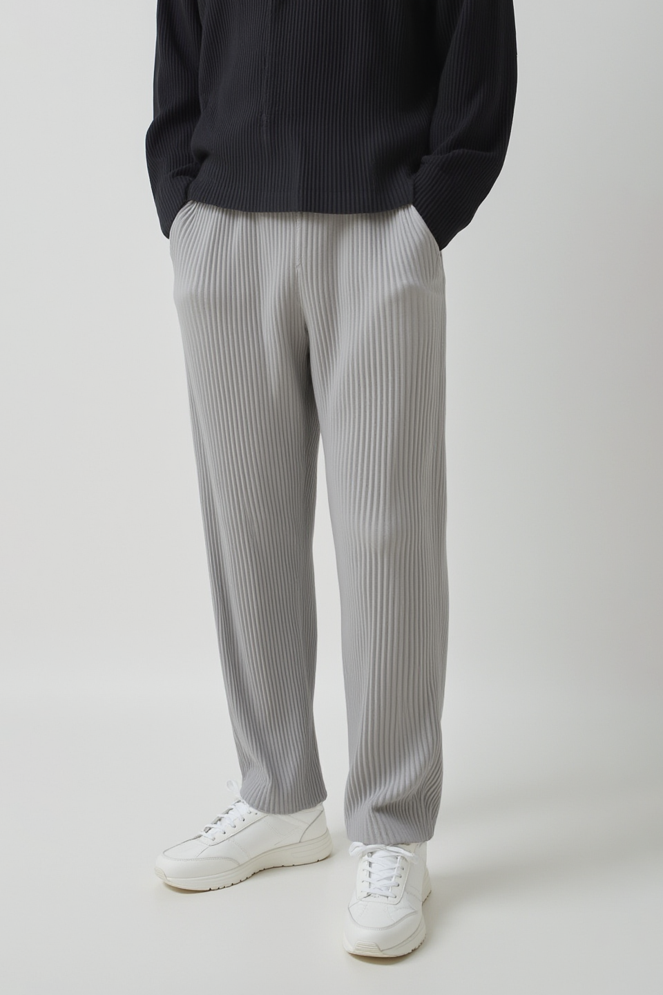 Pantalon à plis - Gris clair