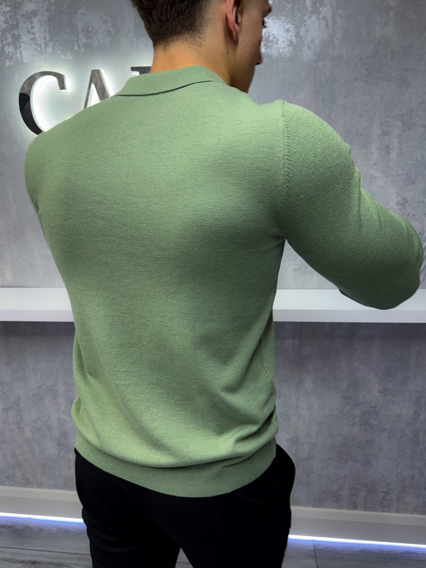 Rockefeller long Sleeve Polo Shirt - Khaki