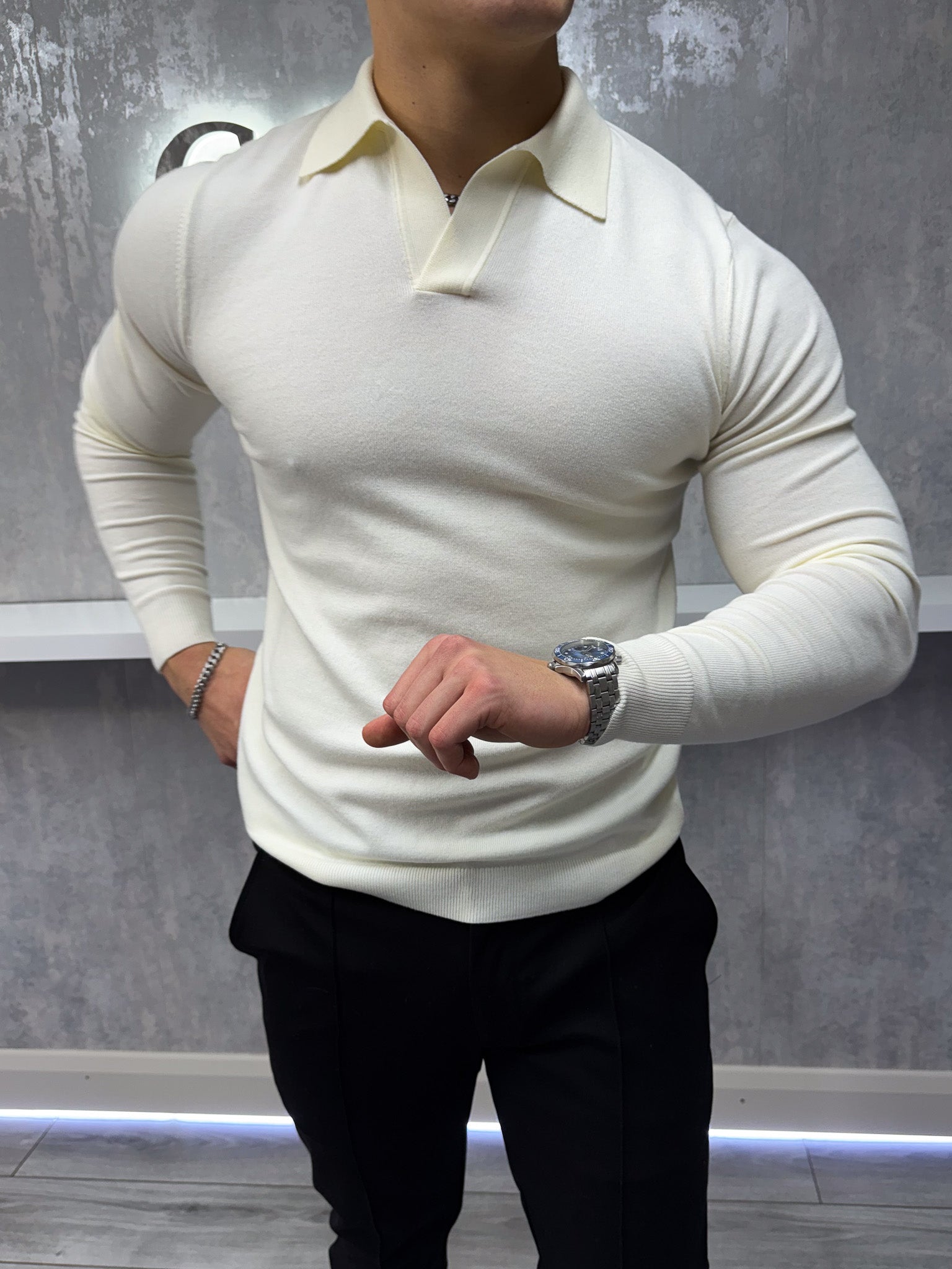 Rockefeller long Sleeve Polo Shirt - Beige
