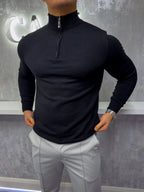 The Costello - Half Zip Sweater - Black