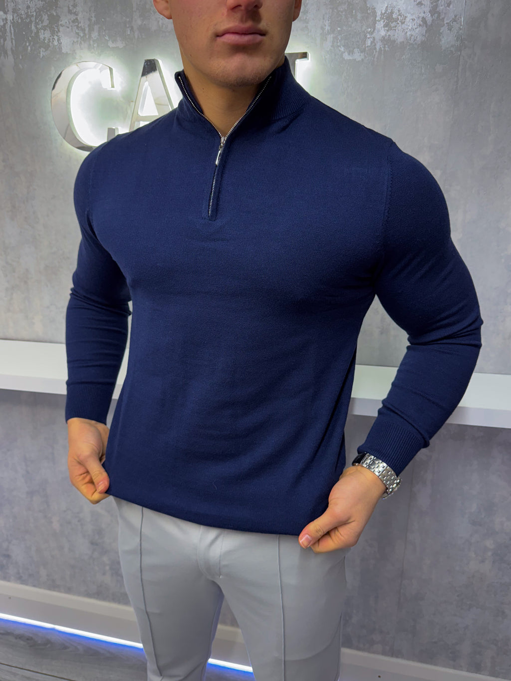 The Costello - Pull demi-zippé - Marine