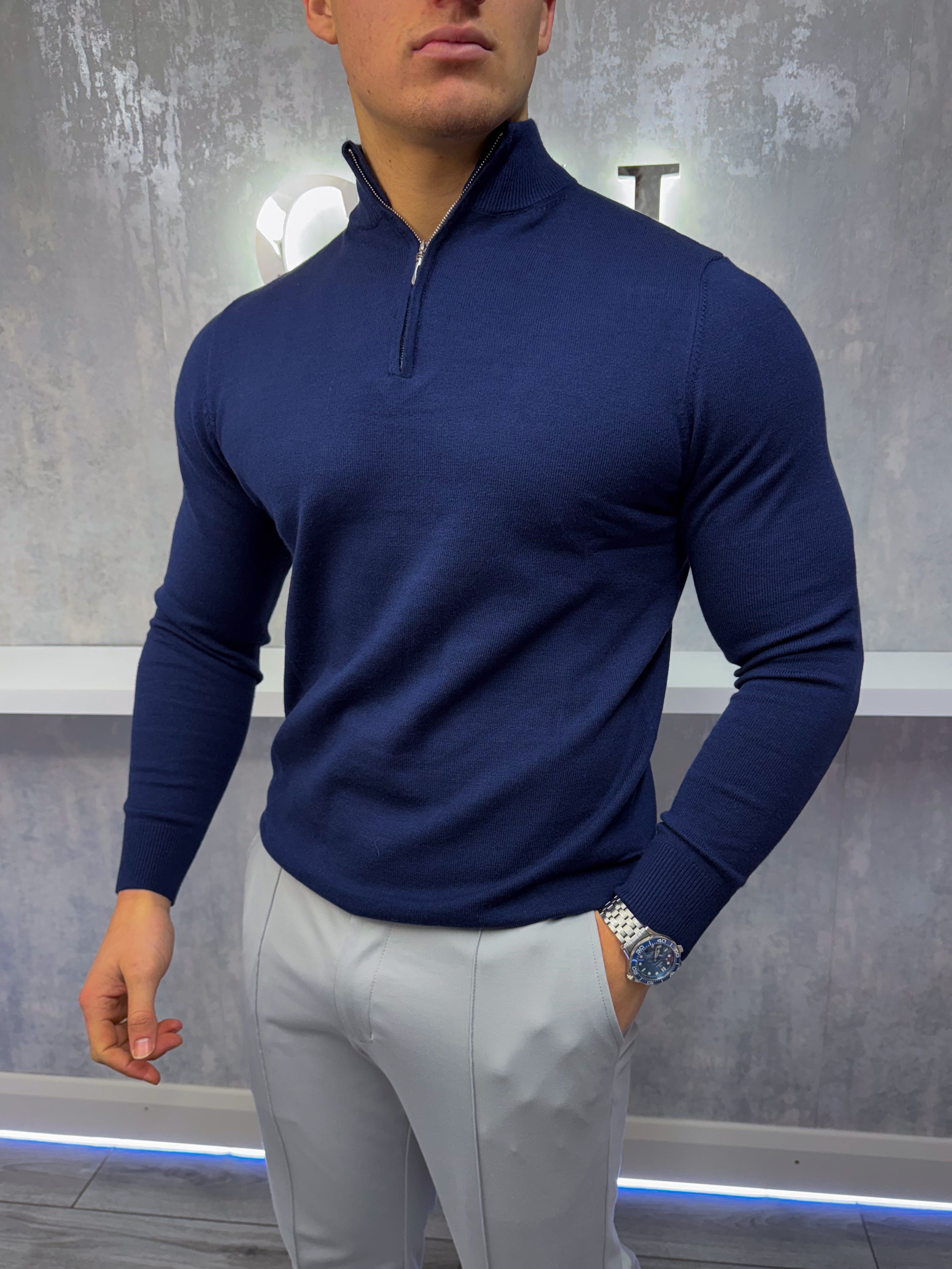 The Costello - Half Zip Sweater - Navy