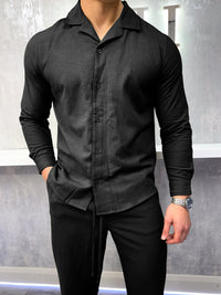 The Linen Shirt - Noir