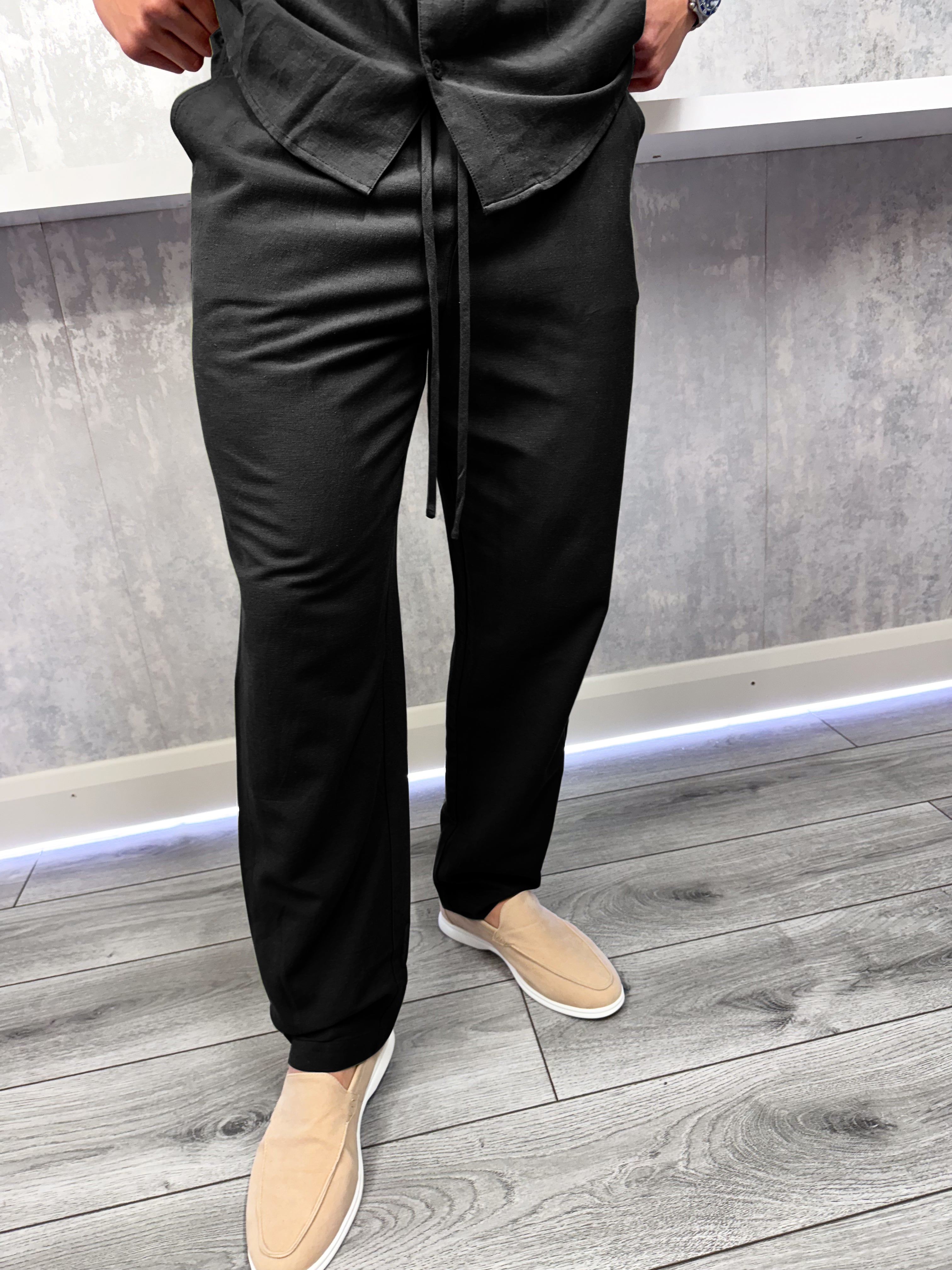 Le pantalon en lin - Noir