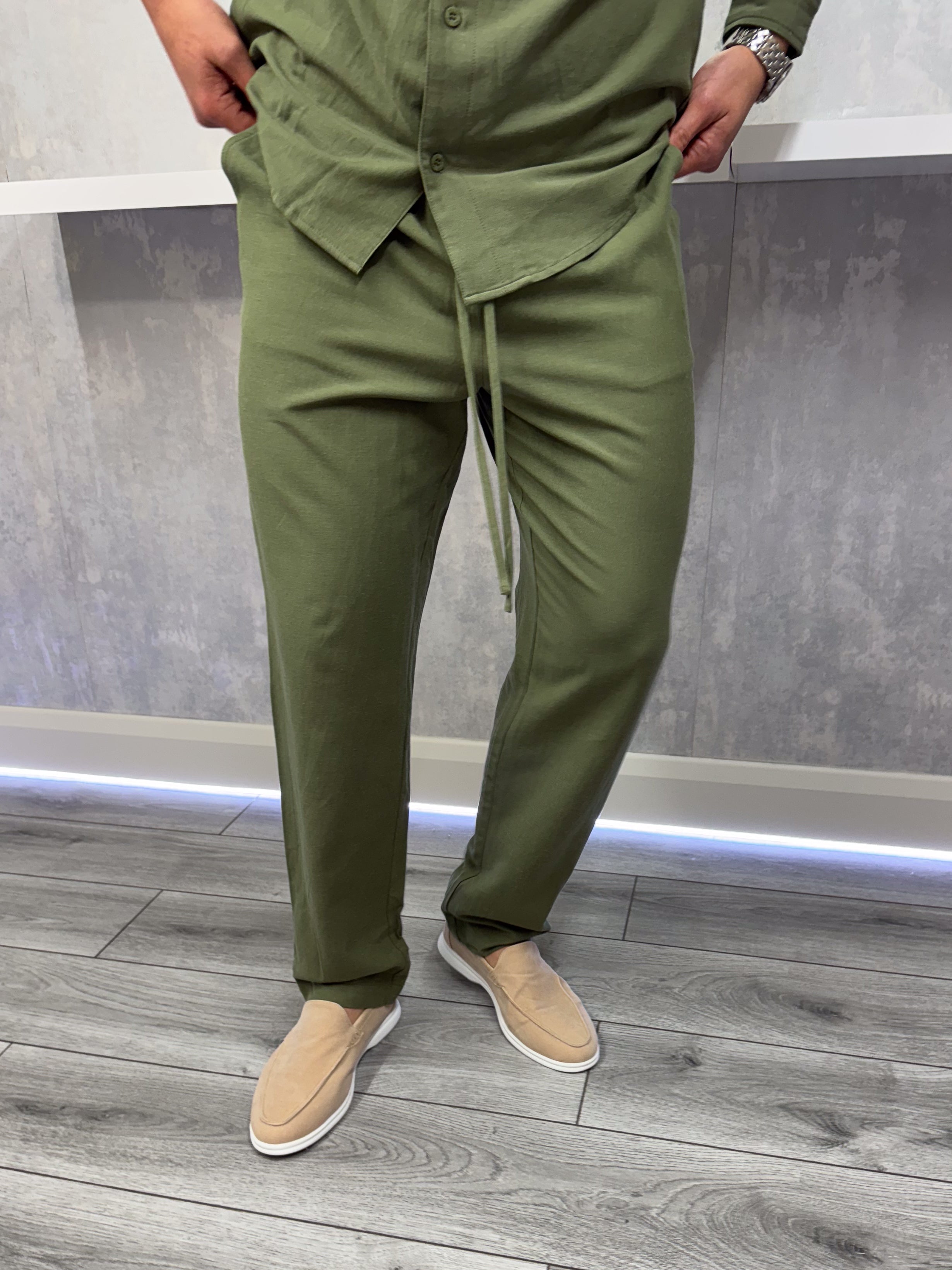 Le pantalon en lin - Khaki