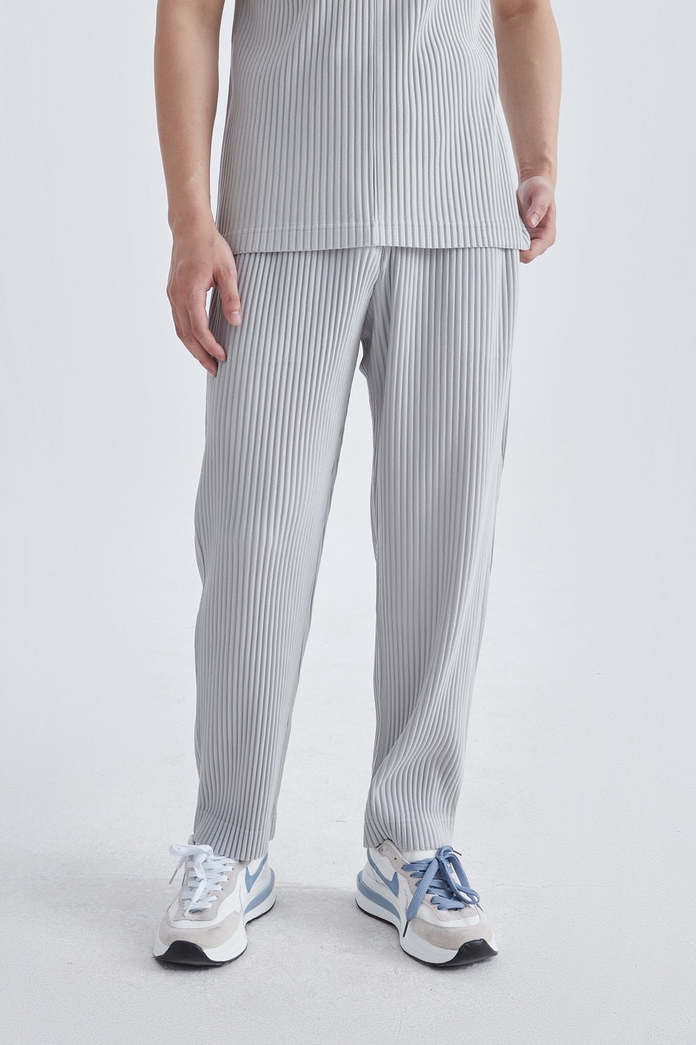 Pantalon à plis - Gris clair