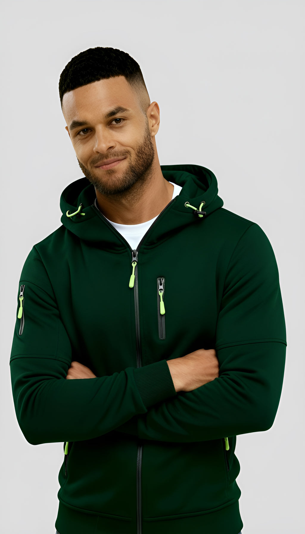 Men's Casual Hooded Jacket – Lightweight Zip-Up Windbreaker for Spring & Fall Outdoor Wear