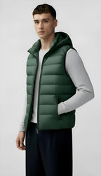 Gewatteerd herenvest met capuchon - Lichtgewicht gewatteerd vest met zakken met ritssluiting