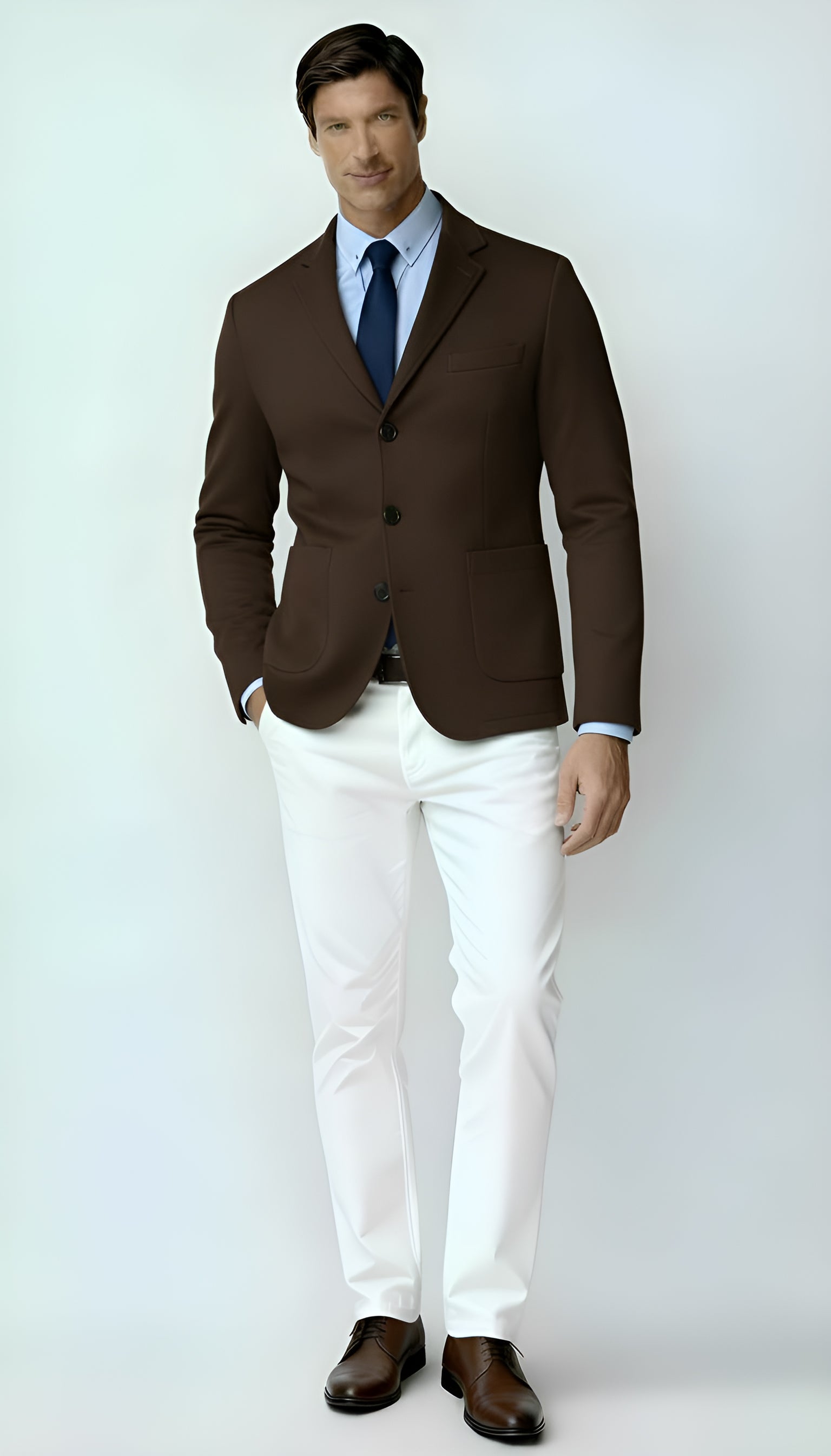 Men’s Knitted Blazer – Smart Casual Knit Jacket with Notch Lapels & Button Closure