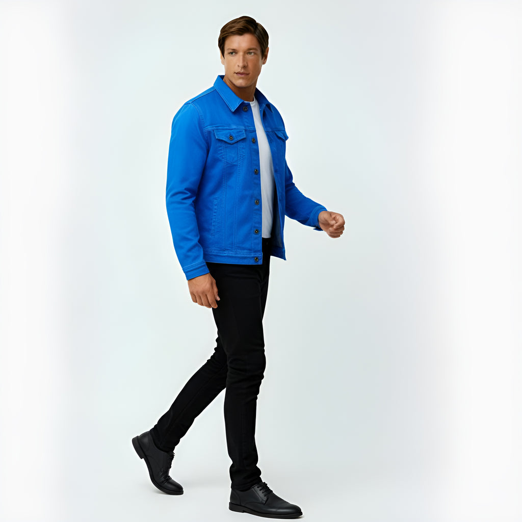 Men's Trucker Jacket - Classic Button-Front Denim Style with Chest Pockets for Casual & Smart-Casual Wear