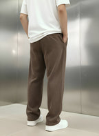 Men’s Ribbed Trousers – Wide Leg Straight Fit Casual Pants for Modern Style