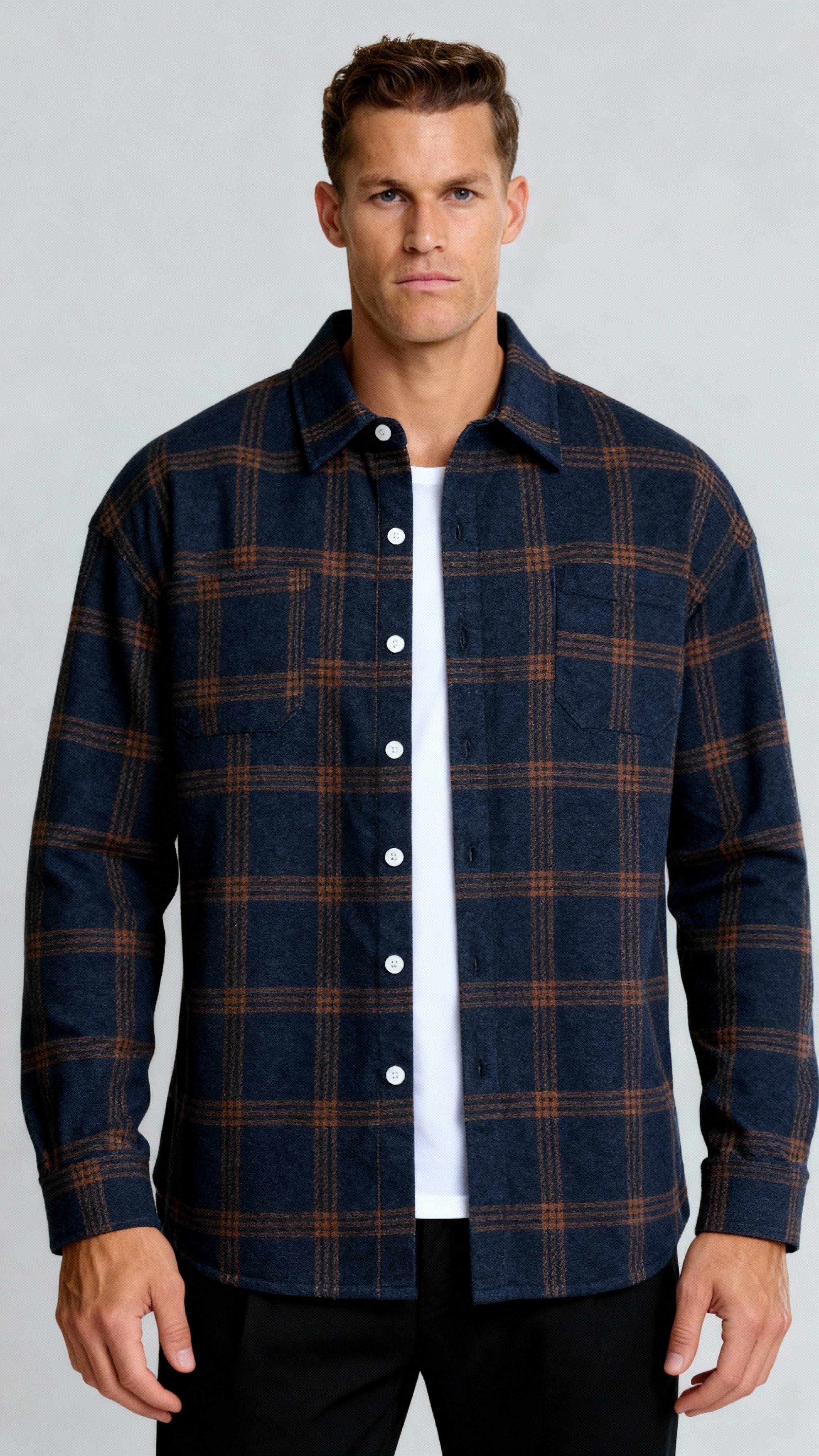 Camicia a quadri da uomo - Classico motivo a quadri, vestibilità comoda e stile versatile