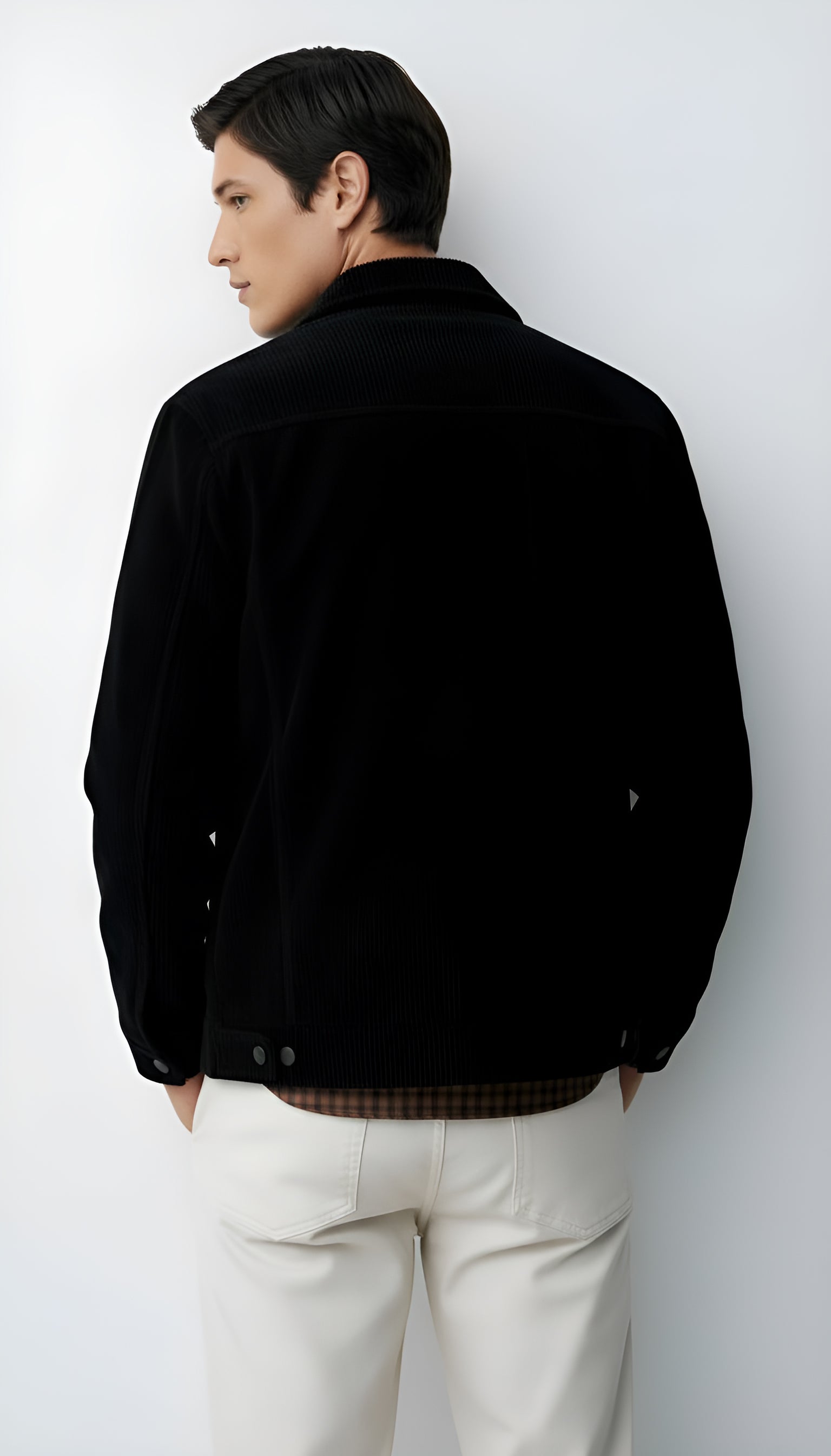 Giacca da uomo con colletto a camicia e tasche sul petto, con bottoni - Sovracamicia leggera e casual