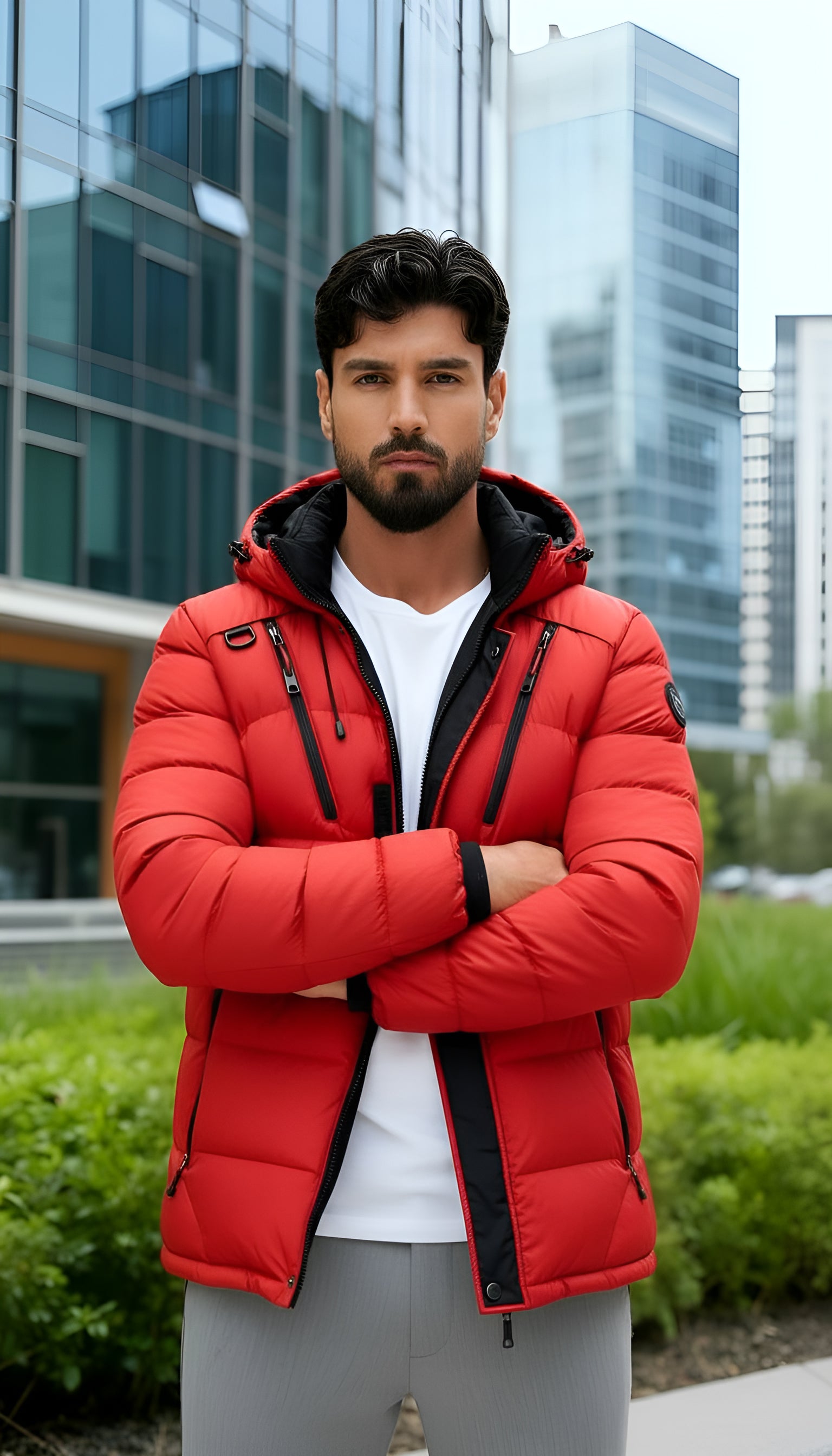 Men’s Hooded Winter Puffer Jacket – Insulated Quilted Outdoor Coat
