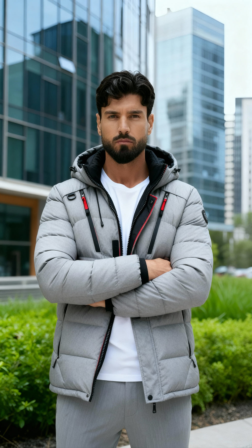 Men’s Hooded Winter Puffer Jacket – Insulated Quilted Outdoor Coat