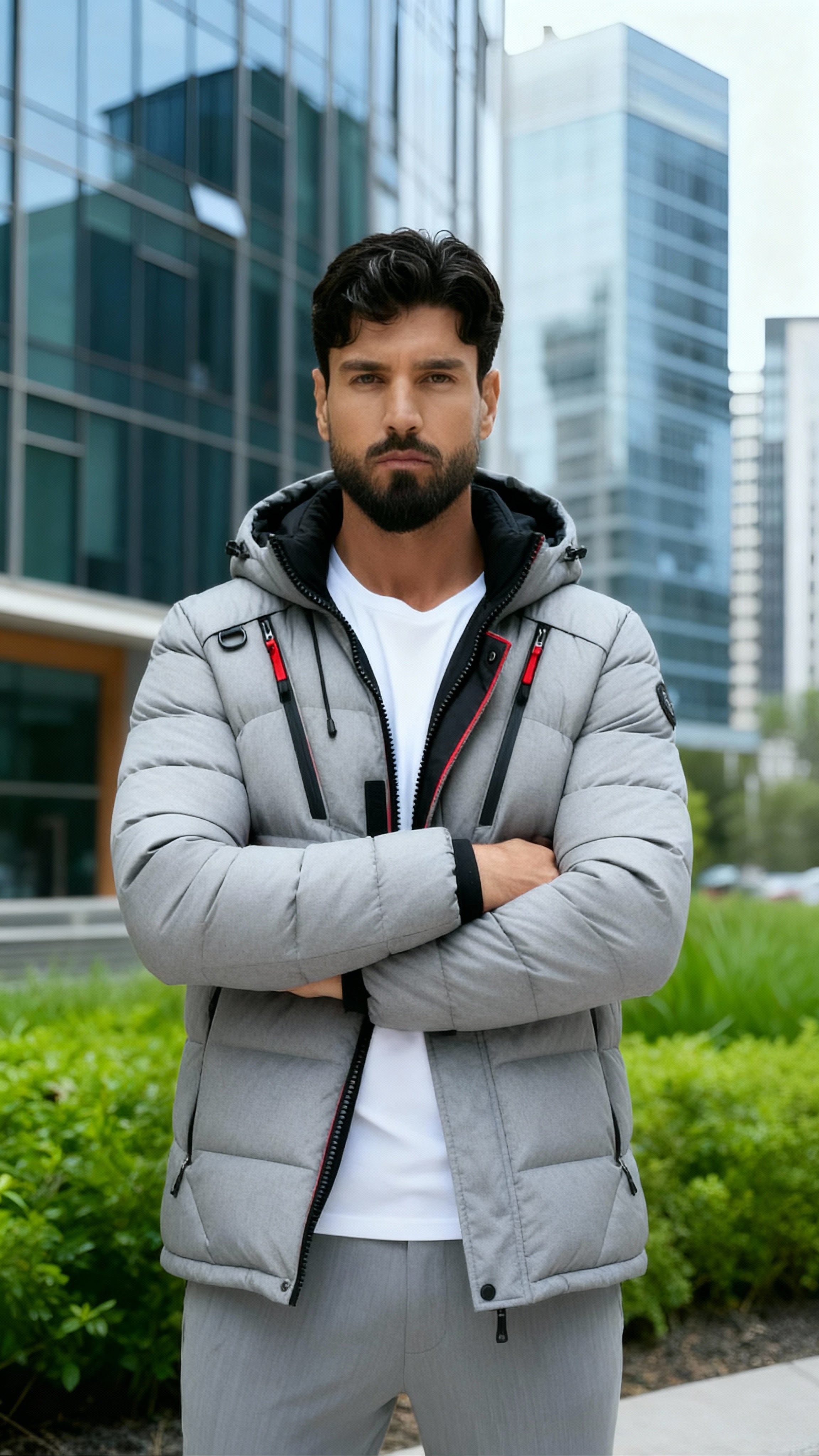 Men’s Hooded Winter Puffer Jacket – Insulated Quilted Outdoor Coat