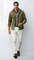 Giacca leggera con cappuccio da uomo - Giacca a vento con zip per abbigliamento casual e all'aperto