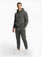 Men’s Tracksuit Set – Pullover Hoodie with Kangaroo Pocket & Tapered Joggers