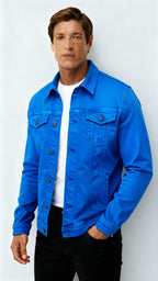 Men's Trucker Jacket - Classic Button-Front Denim Style with Chest Pockets for Casual & Smart-Casual Wear