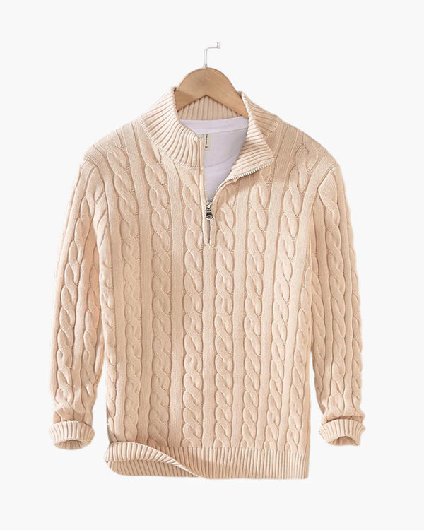 Maglione con mezza zip Cannes - Beige
