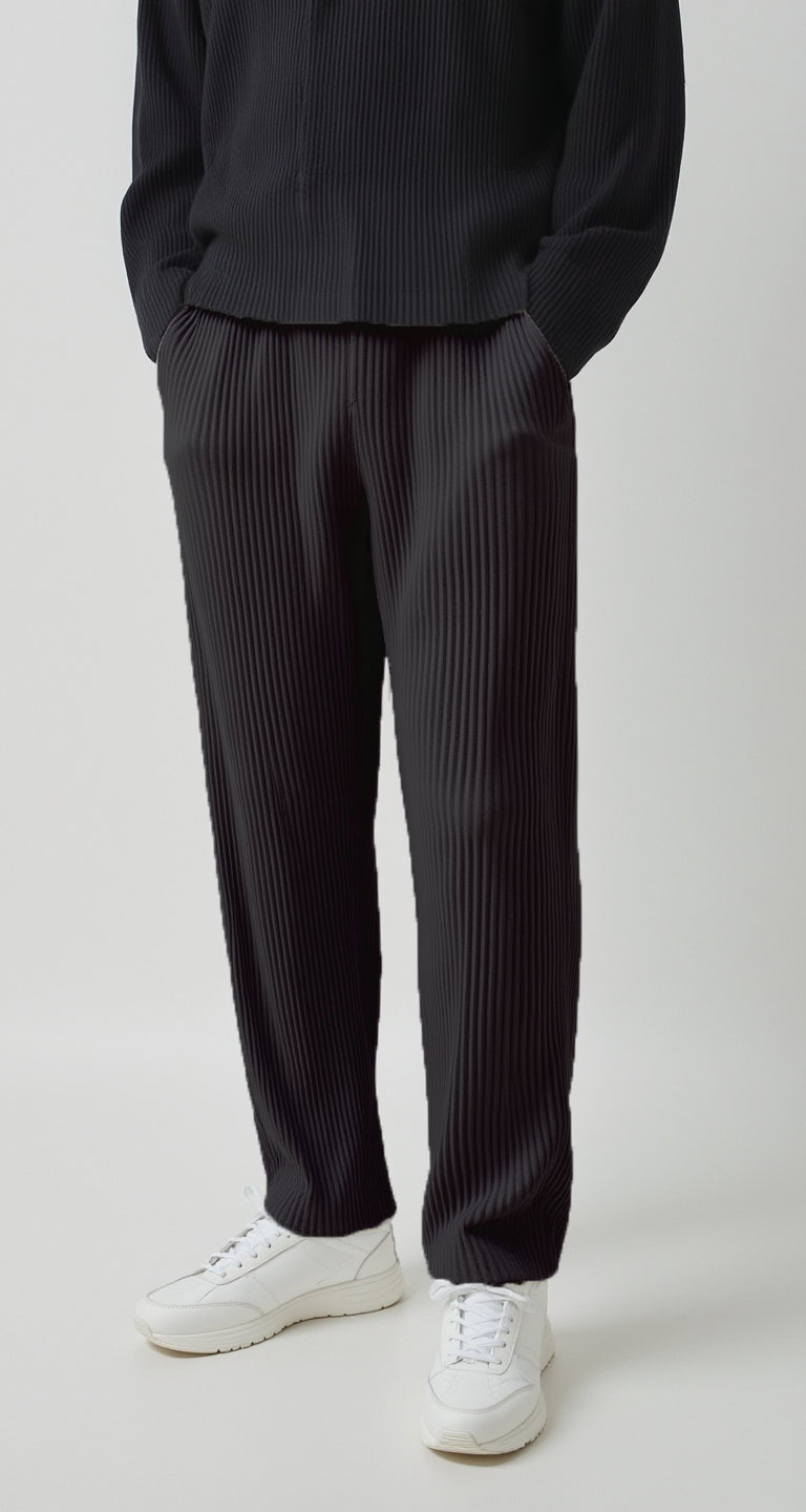 Pantalon à plis - Noir