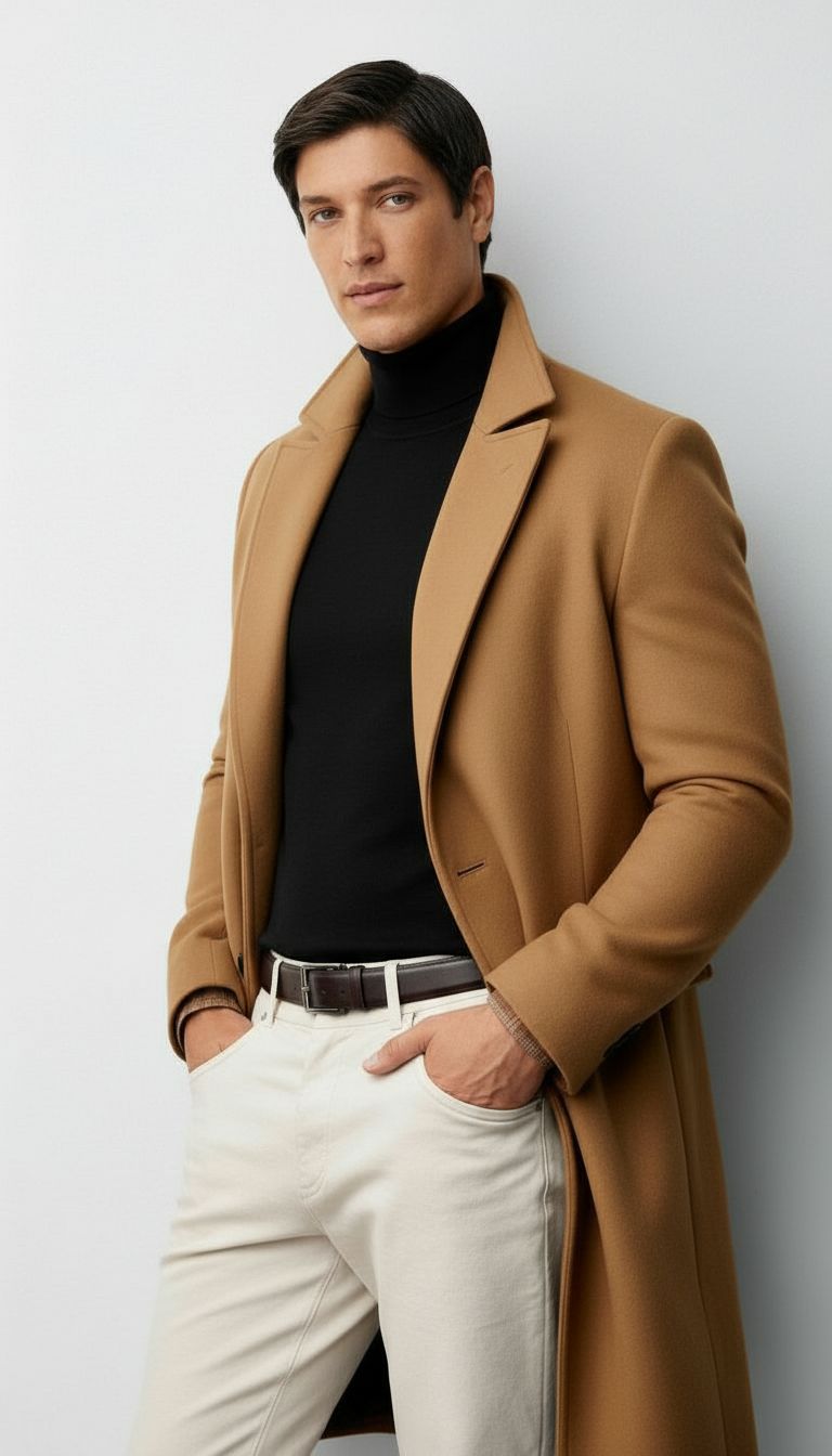 Harry | Langer Trenchcoat mit Knöpfen für Herren