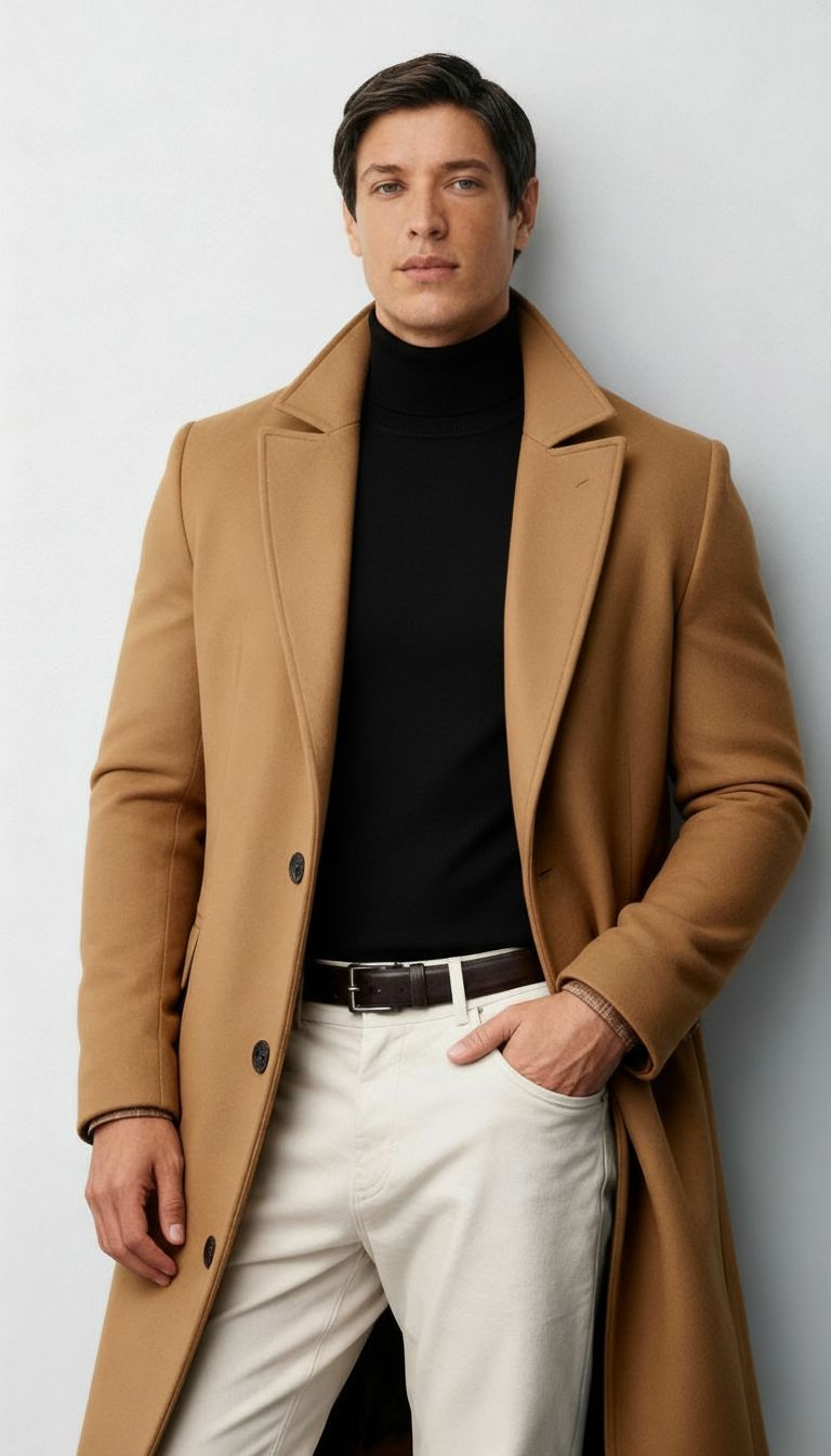 Harry | Langer Trenchcoat mit Knöpfen für Herren