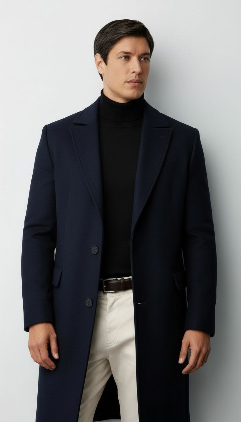 Harry | Langer Trenchcoat mit Knöpfen für Herren