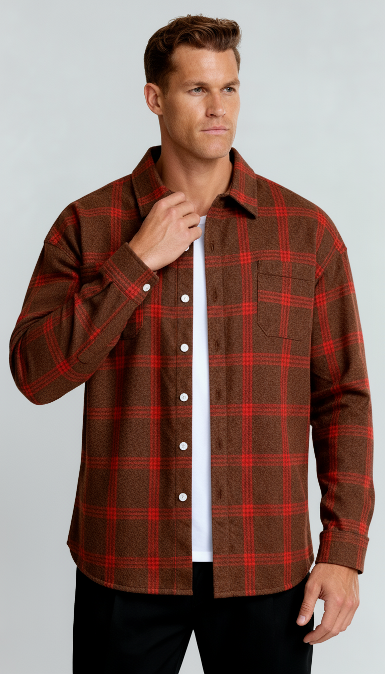 Camicia a quadri da uomo - Classico motivo a quadri, vestibilità comoda e stile versatile