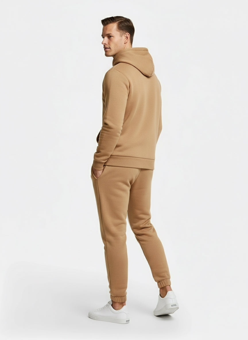 Men’s Tracksuit Set – Pullover Hoodie with Kangaroo Pocket & Tapered Joggers