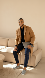 Heren op maat gemaakte jas met wolgevoel – Enkelsluitend mid-lange overjas met inkeping revers