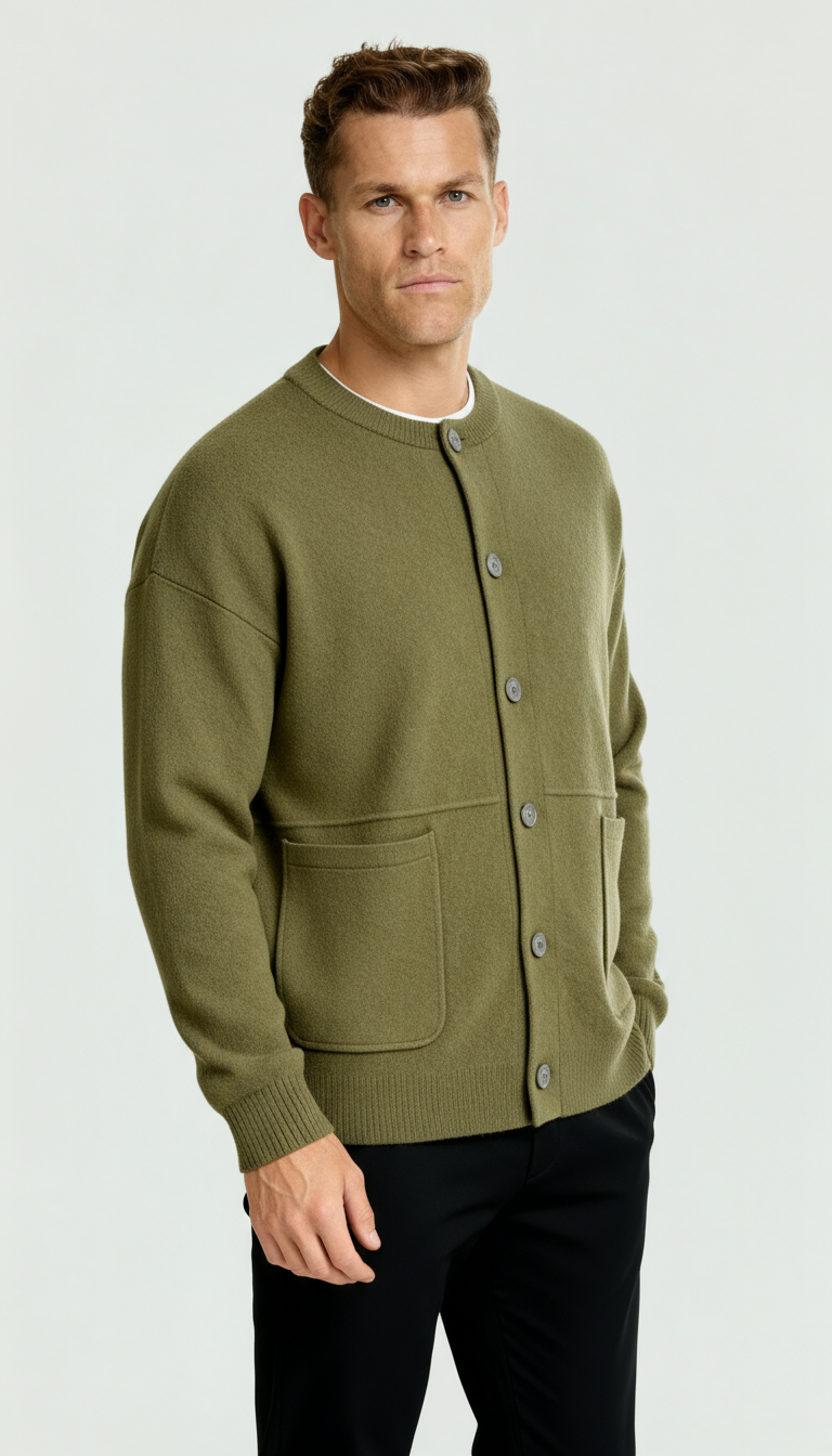 Cárdigan de punto para hombre - Esencial de capas con estilo y ajuste a medida