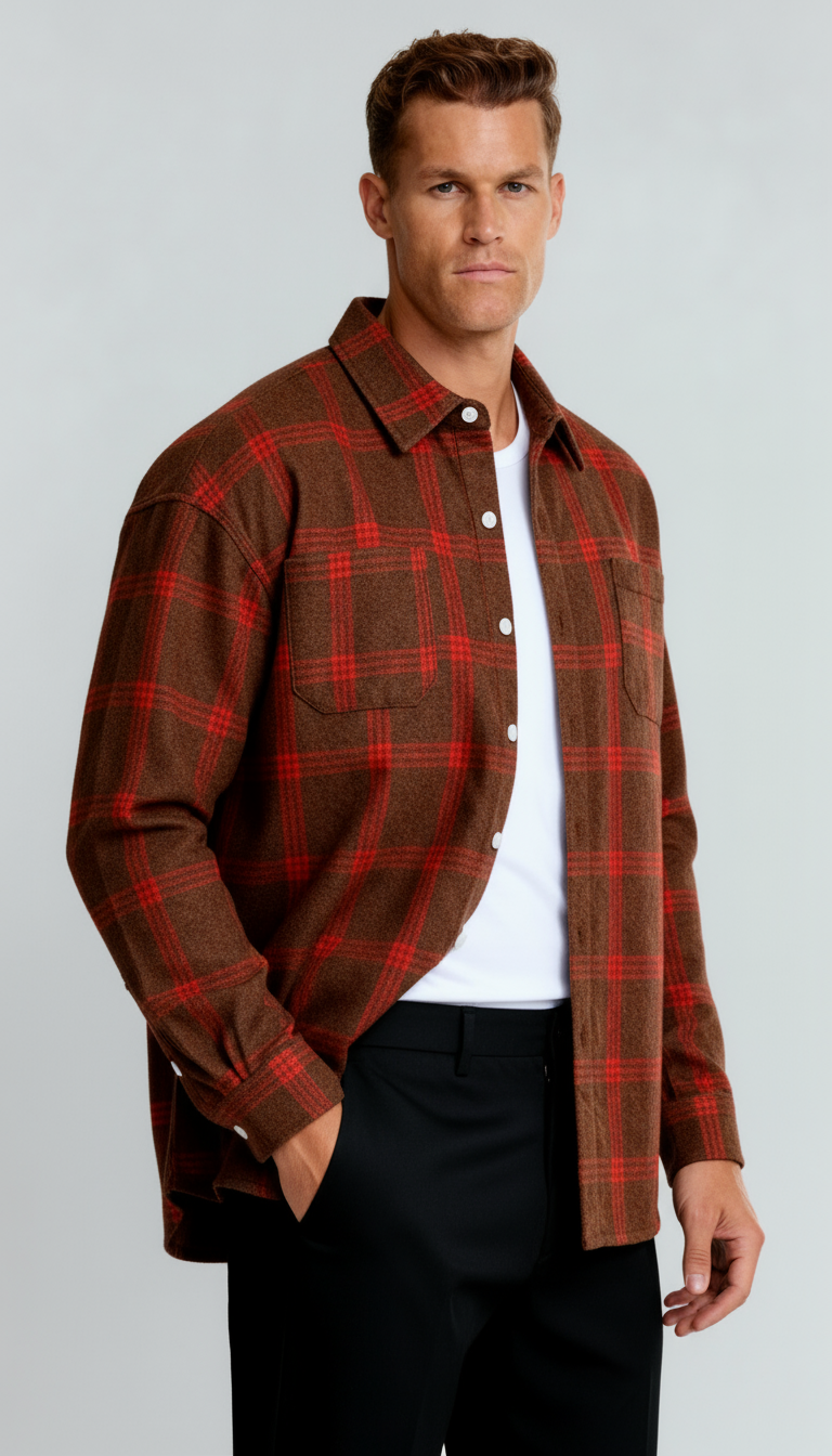 Camicia a quadri da uomo - Classico motivo a quadri, vestibilità comoda e stile versatile