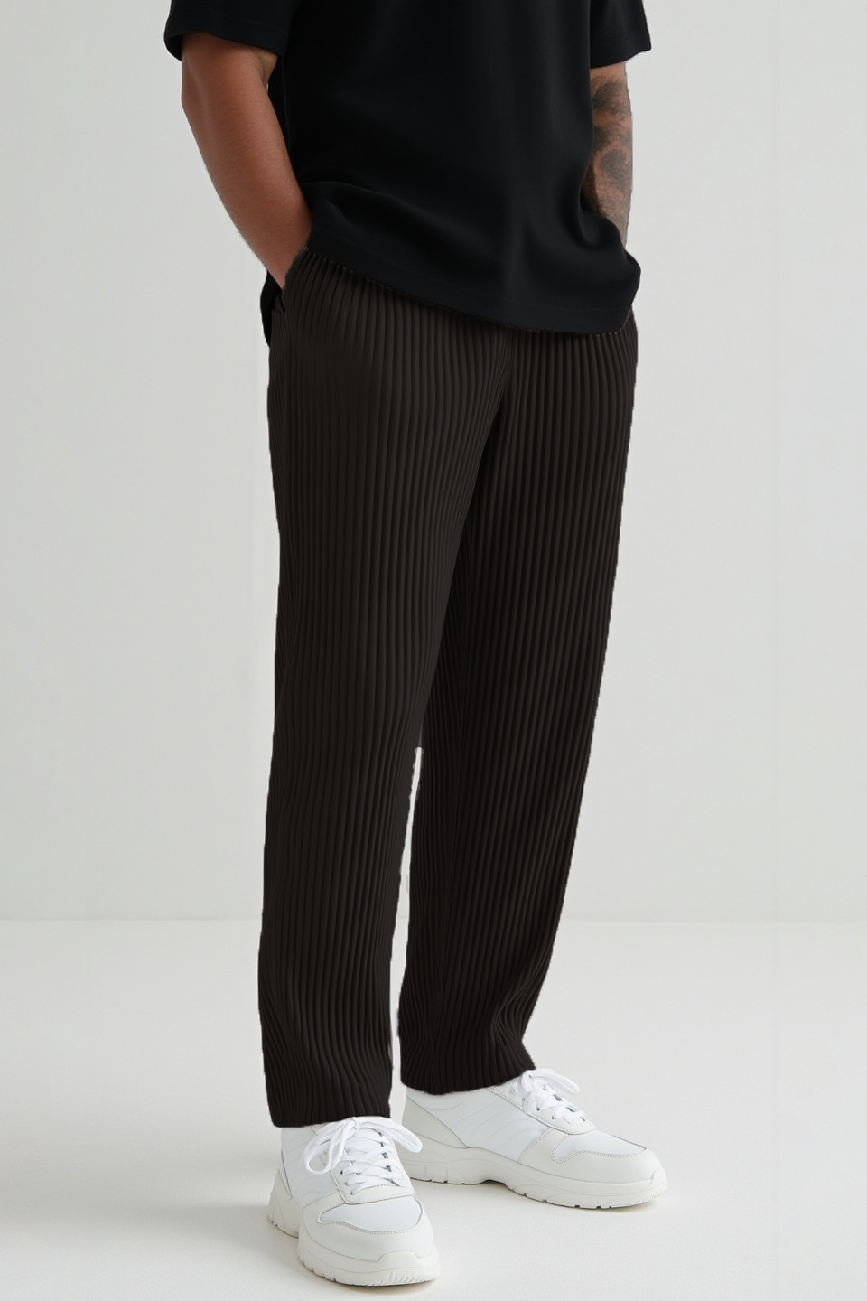 Pantalon à plis - Noir